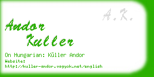 andor kuller business card